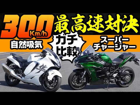 【最高速対決】ハヤブサ対H2SX 300km/hガチ対決。自然吸気とスーパーチャージャーどちらが速いのか？