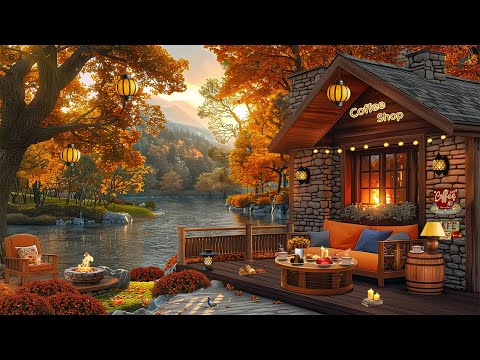 Golden Autumn Vibes 🍁 Smooth Jazz and Cozy Fireplace Ambience for Relaxation and Productivity