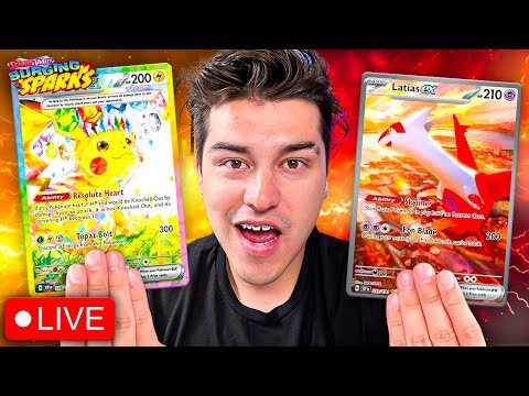 Pokemon Surging Sparks! Opening 6 Booster Boxes To Find $450 Pikachu!