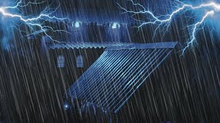 Gentle Rain Sounds for Sleeping & Distant Thunderstorm on Tin Roof for Peaceful Night Rest