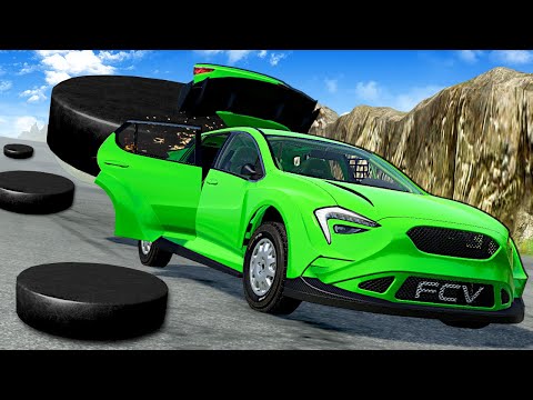 Can I Escape an AVALANCHE of Pucks?! (BeamNG)