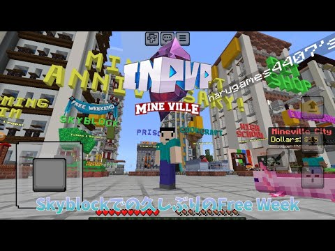 【Mineville(InPvP)】Skyblockでの久しぶりのFree Week