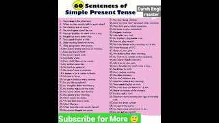 sentences of simple present tense practice English for speaking confidencely #shortviralvideo #viral