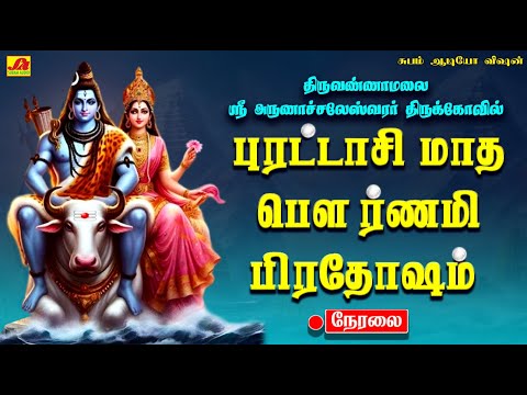 🔴  LIVE திருவண்ணாமலை பெரியநந்தி  புரட்டாசி மாத பௌர்ணமி பிரதோஷம் அபிஷேகம்  #liveproadhasham