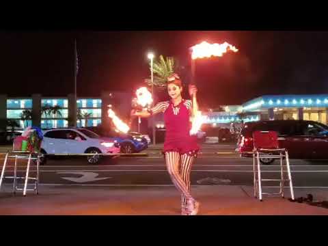 Fire Twirling at Grand Opening Event