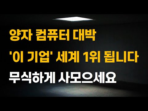 [주식] 양자 컴퓨터 대박 '이 기업' 세계 1위 됩니다. 무식하게 사모으세요.[양자컴퓨터관련주, 양자컴퓨터대장주, 아이온큐목표주가, IONQ전망, 2025년주식전망]