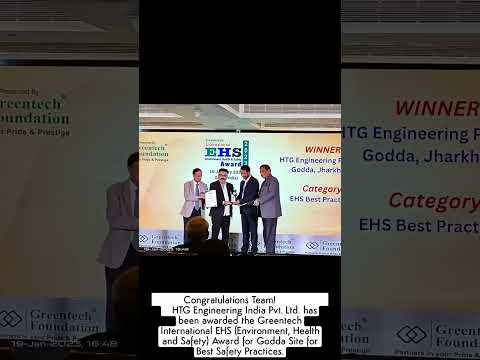 HTG Engineering India Award for Godda Site for Best Safety Practices By Greentech International EHS