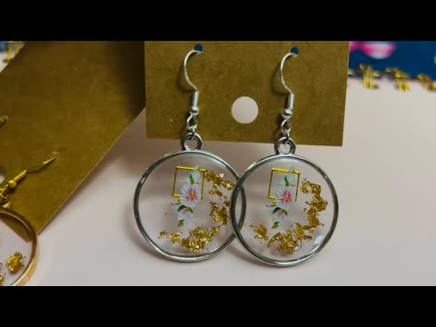 UV Resin Earrings Using Nail Stickers!