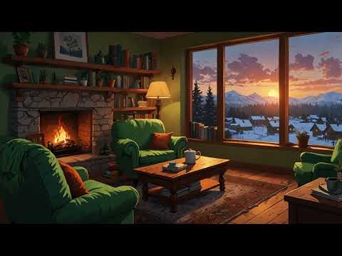 🔥 Fireside Relaxation 3 Hours - LoFi Beats for Fireplace Background 🔥