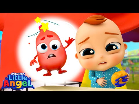 Bubbles In My Funny Tummy! 🫧 | Little Angel | Nursery Rhymes