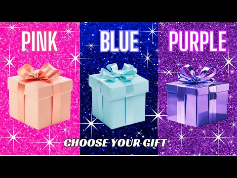 Choose your gift🎁💖😍🤮 3 gift box challenge Pink, Blue or Purple #chooseyourgift #pickonekickone #quiz