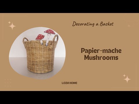 Papier-mâché basket decor 🍄