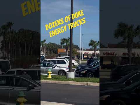 Duke energy trucks stationed EVERYWHERE !!! #viralvideo #shorts #hurricanemilton #florida #fyp