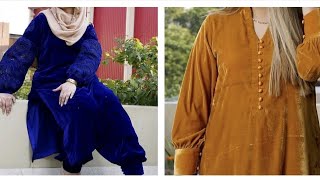 Latest Casual Wear Velvet Dress Ideas||Velvet Dress Designs