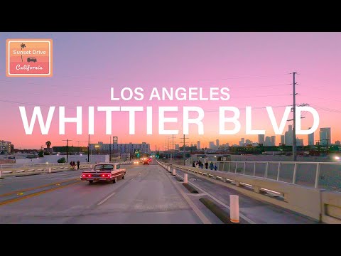 Relaxing Drive - Whittier Boulevard to 6th Street Bridge in Los Angeles, California | Sunset & Chill