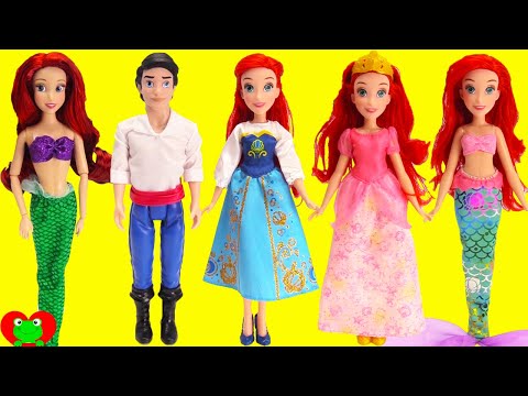 Unboxing 3 Princess The Little Mermaid Ariel and Prince Eric