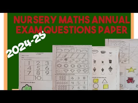 Nursery Maths Annual Exam Question paper 2024-25/Nursery Maths Annual Exam / Nursery class Teaching