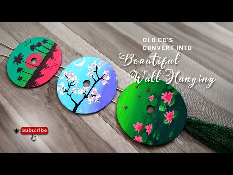 Easy Diy Wall Hanging Using Old CDs | Creative Crafting Ideas | CD painting ideas