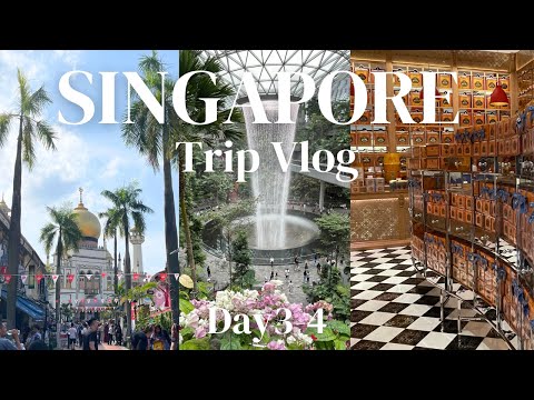 【シンガポール Vlog】Day3-4 憧れのカフェで朝食とシンガポール流カフェ | アラブストリート＆ブギス | 世界NO.1空港チャンギ＆JEWELで遊びつくす