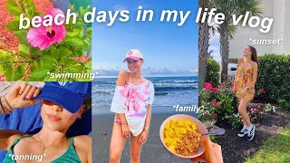 beach days in my life 🌞🏄‍♀️🌺 *swimming, tanning, sunset + more*