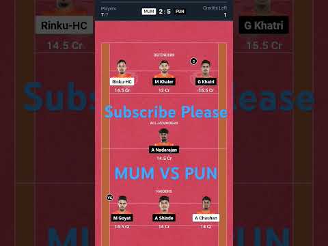 MUM vs PUN Kabbadi Dream11 Prediction, Dream11 Team Of Today Match, Kabbadi Dream11 team today |