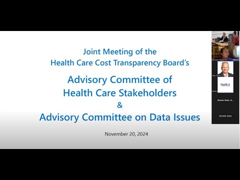 Nov 20, 2024 Joint Meeting of the Advisory Committees of Health Care Stakeholders and Data Issues