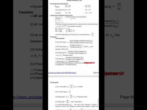 Neet important formula semiconductor #neet #neetphysics #neet2023 Semiconductor