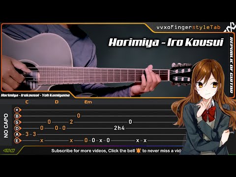 ホリミヤ Horimiya OP - 色香水 Iro Kousui - Fingerstyle Guitar Cover | TAB Tutorial