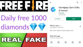 Gemiplay app real or fake | free diamonds | Garena free fire | Tech Lover DK