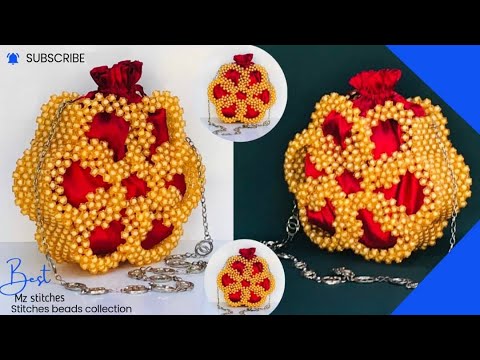 JOIN me Let’s  make this BEAUTIFUL designed BEADED BAG//DIY Beaded Bag//DIY Tutorial