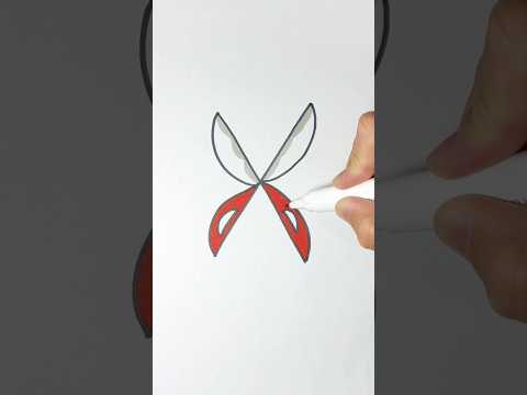 How to draw an scissor in one min #kidsdrawing #scissorsdrawing