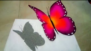 3d rangoli | butterfly rangoli | poster rangoli design | पोस्टर रंगोली डिज़ाइन | थ्रीडी रंगोली