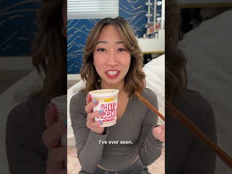 I tried a MINI cup noodle! #foodreview #mini #ramen #cupnoodles #japan #mukbang #asmr #noodles