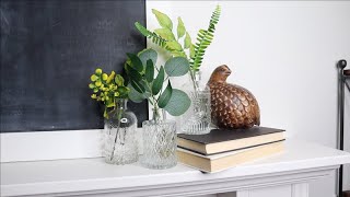 Artificial Flower Review | in Vases Set, Fake Flower Greenery Stem Bulk Sets 12Pcs Glass Bud Vases