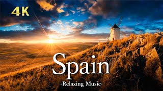 【４K】スペインの絶景｜ピアノのリラックス音楽と美しい大自然の景色｜Spain