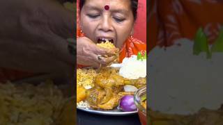 @eating spicy 🔥 chicken curry with rice ##ytshorts