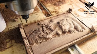 Woodcarving a tiger on CNC router from Openbuilds.