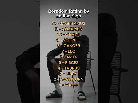 Boredom Rating by Zodiac Sign #astrology #zodiac