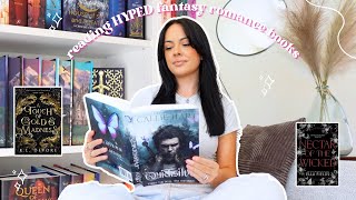 reading HYPED fantasy romance books 📖🪽 romantasy reading vlog