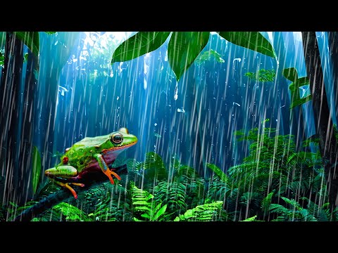 Nighttime Rain & Nature Sounds in the Jungle | 10 Hour Rain Sounds for Sleeping