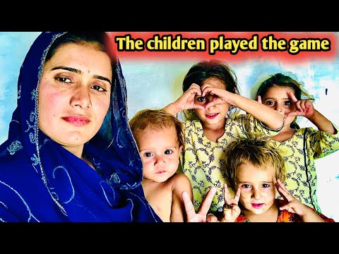 The beautiful children of the village played game together with the children | Pakistan village vlog