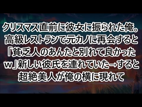 クリスマス直前に彼女に振られた俺。高級レストランで元カノに再会すると「貧乏人のあんたと別れて良かったｗ」新しい彼氏を連れていた→すると超絶美人が俺の横に現れて【いい話・朗読・泣ける話】