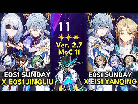 E0S1 Sunday x Jingliu & Yanqing | Memory of Chaos Floor 11 3 Stars | Honkai: Star Rail 2.7