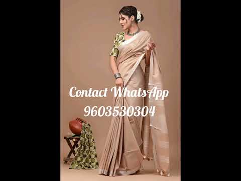 💦Newly Arrival Collection 💦Plain Cotton Linen Sarees with 1m extra blouse💦r#ytshorts#sarees#trendy#