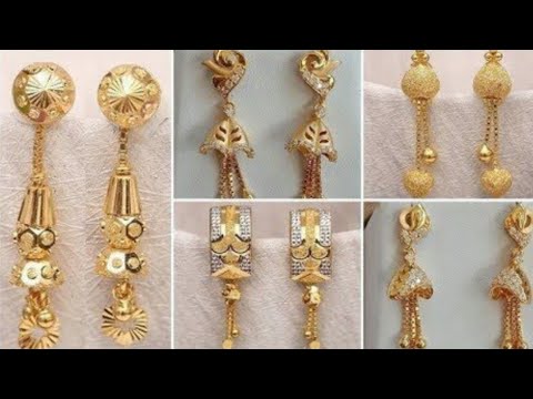 new gold long earrings design 2023 with weight & price//latest gold earrings collection//earrings🥰