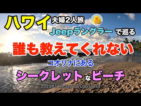 【45】2023年11月夫婦ハワイ Jeep ラングラーで巡る旅  コオリナリゾートにあるけれど だれも教えてくれないビーチ と言われる場所に行ってみた【Day6 part3】