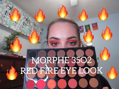 RED FIRE EYE LOOK | Morphe 35O2 | Jackie Adelle