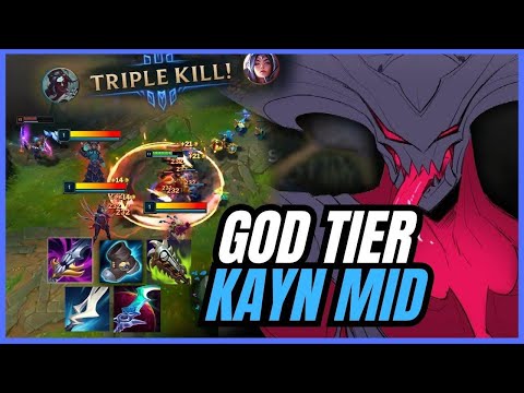 KAYN BUT I'M MID LANE AND CAN 1V5 IN SOLO LANE (TEAM FIGHT DEMON) - League of Legends