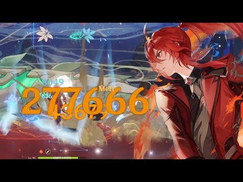 DILUC C6 Plunge Melt (No Xianyun) One Rotation vs Wenut Abyss 12-2-2