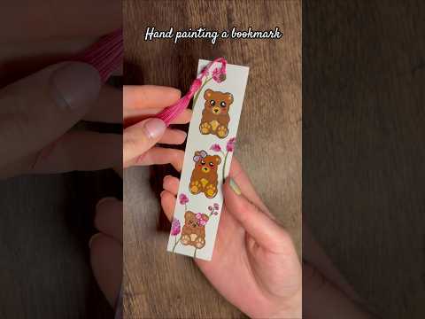 Hand PAINTING a teddy bear bookmark for my ETSY Shop #art #painting